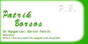patrik borsos business card